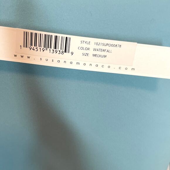 Susana Monaco Cut Out Long Sleeve Deep V-Neck Mini Dress In Waterfall Medium New - Picture 12 of 13